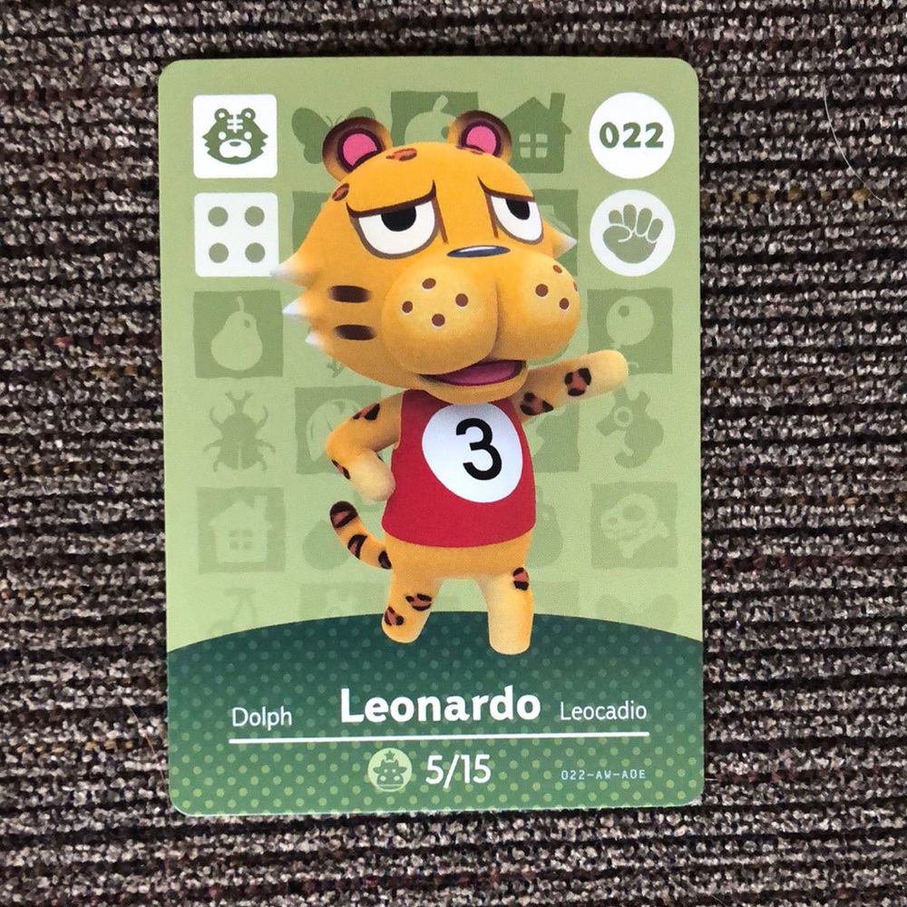 Official Leonardo (022) Amiibo Card - Animal Crossing